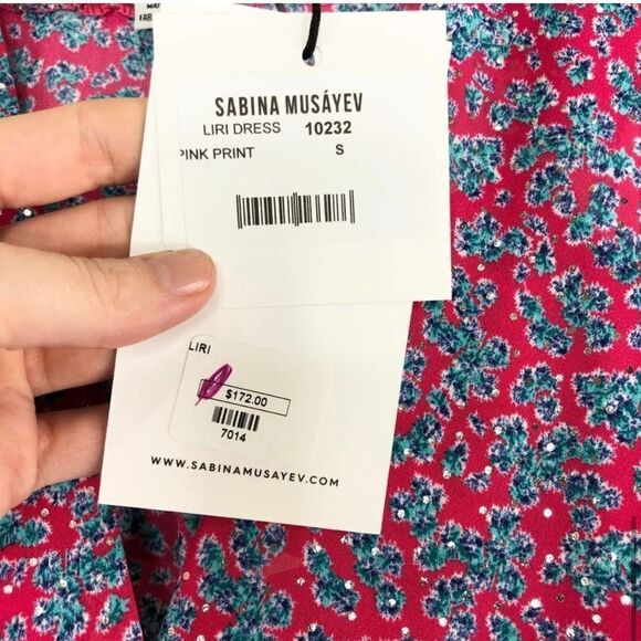 NEW Anthropologie Sabina Musayev Liri faux wrap floral ruffle dress Sz S‎ barbie - Picture 5 of 9